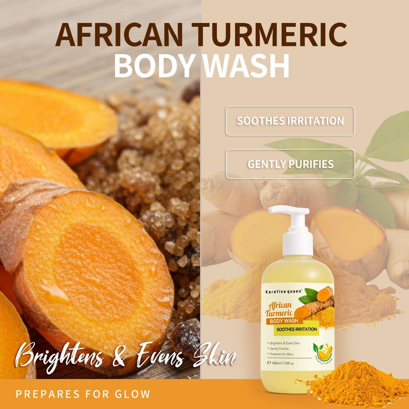 keratine queen Vegan Ginger Extract Skin Softening Nourishing Daily Moisturizer Ginger Body Lotion