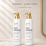 Customed Hair ShampooAnti Frizz Protein Care Smooth Shiny Hair Strengthening Shampoo and Conditioner Set