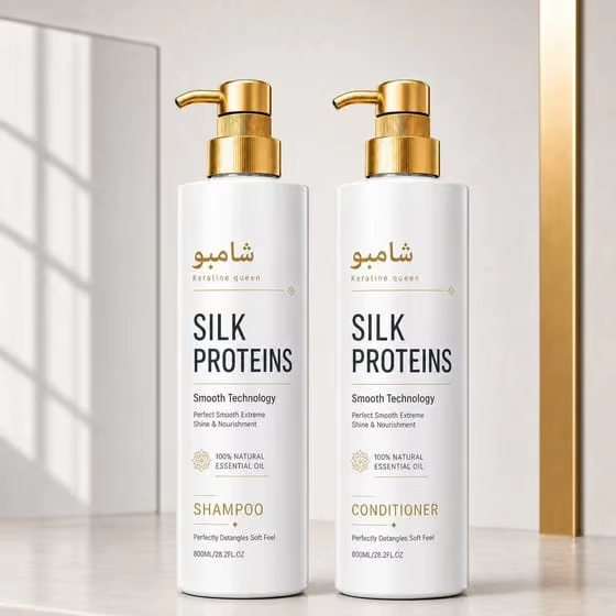 Customed Hair ShampooAnti Frizz Protein Care Smooth Shiny Hair Strengthening Shampoo and Conditioner Set