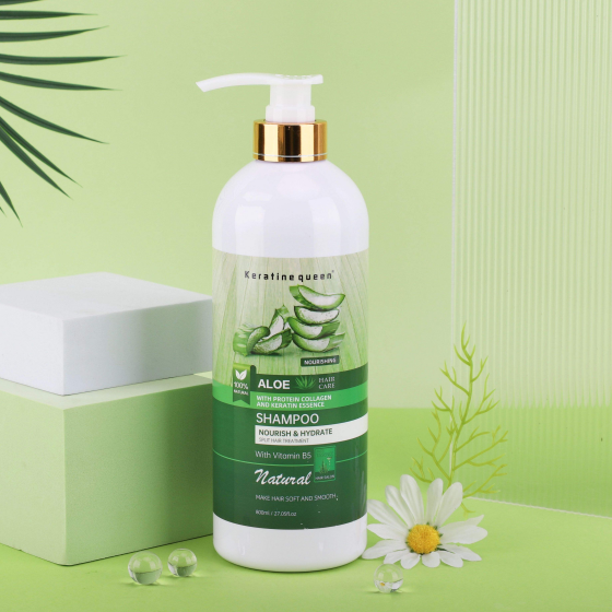 Private Label Eco-Friendly Hair Products Natural Aloe Vera Hair Care Set Moisture Smooth Nourish Shampoo and Conditioner