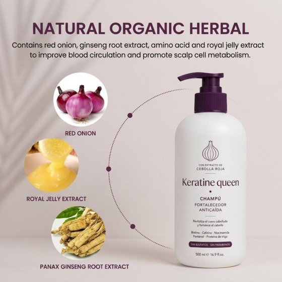 Anit-Hair Loss Strengthens Red Onion Regrowth Hair Growth Shampoo