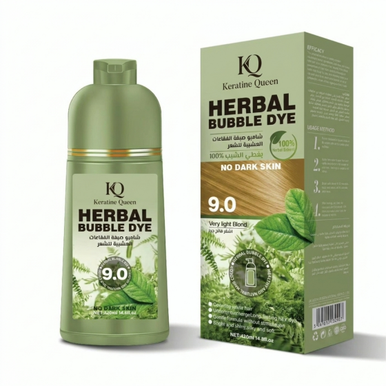 Black Herbal Bubble Hair Color Dye Shampoo for Men Women