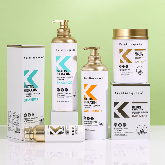 Hair Care System Shampoo Conditioner Mask Oil  Biotin Keratin Shampoo Set