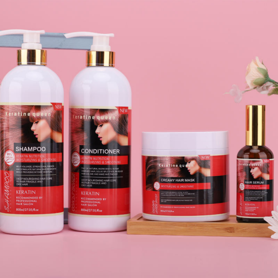 Customize Logo Keratin Natural Organic Shampoo Conditioner Hair Mask Essential Oil Hair Care Set Vegan Hair Care Set for Black Women