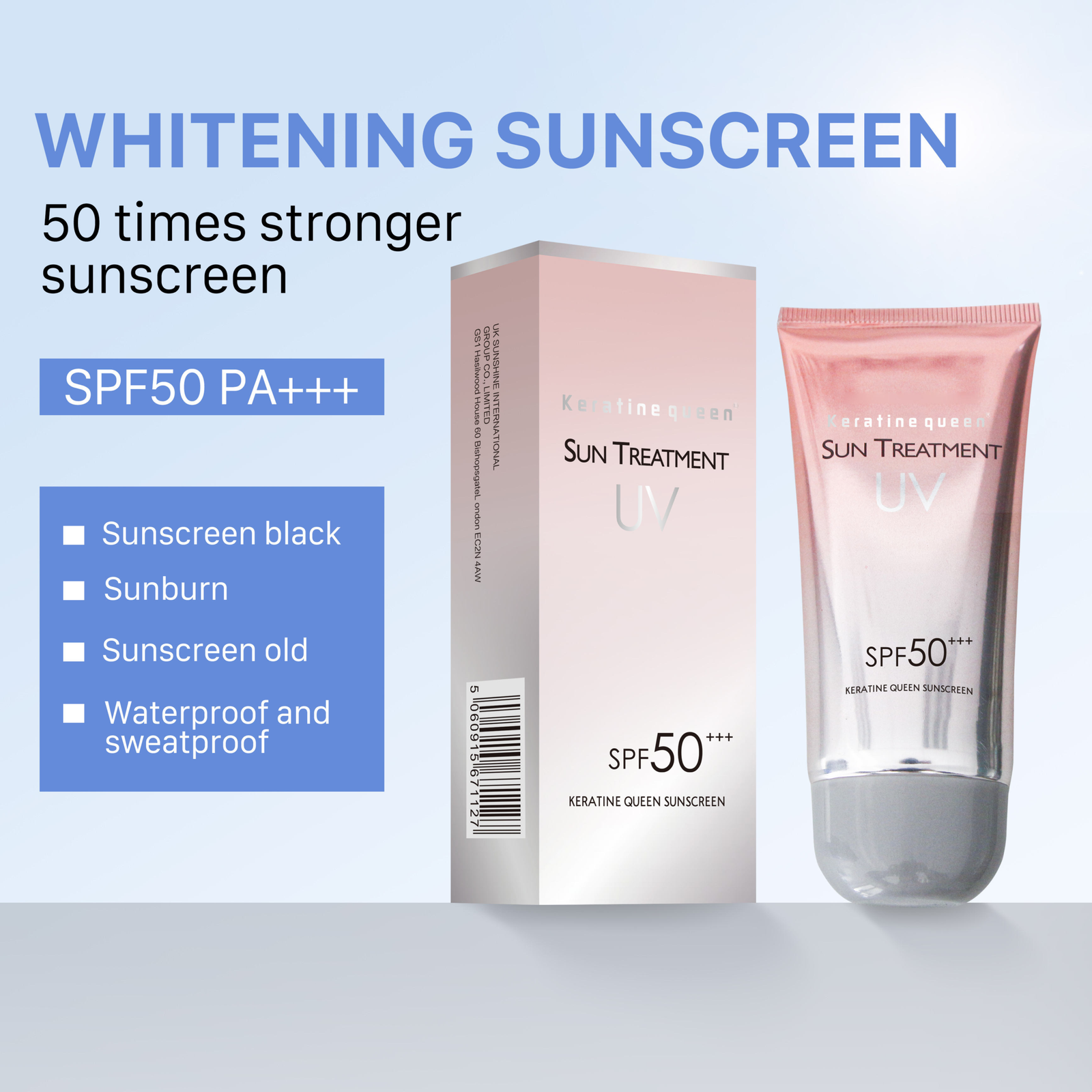 Private Label SPF 50 Sunscreen Cream Natural Herbal Formula Non-Greasy UVA/UVB Protection Private Label OEM 60ml Free Sample
