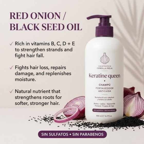 Anit-Hair Loss Strengthens Red Onion Regrowth Hair Growth Shampoo