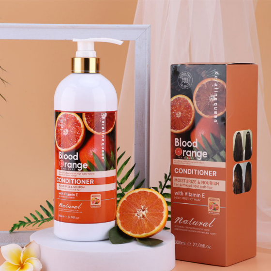 Private Label Blood Orange Moisturizing Shampoo and Conditioner Set Silicone Free Sulfate Free Repair Dry Damaged Hair