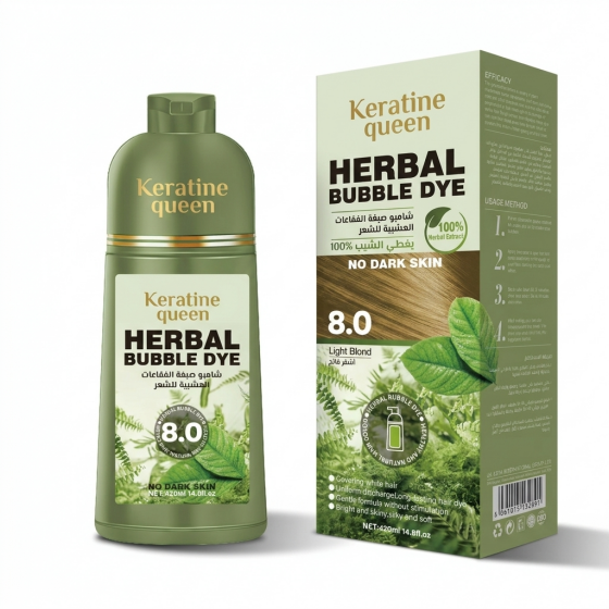 Black Herbal Bubble Hair Color Dye Shampoo for Men Women