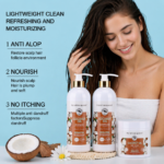 Private Label Organic Sulfate Free Professional Dandruff Anti Hair Loss Coconut Oil Hair Shampoo and Conditioner Set