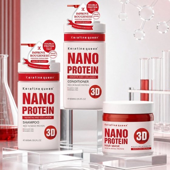 NANO PROTEIN Repairing Smoothing Deep Hair Treatment Shampoo set