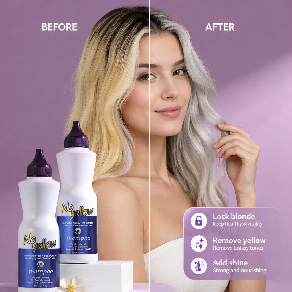 Private Label OEM Sulfate Free Anti Brass No Yellow Toner Treatment Professional Salon Biotin Collagen Purple Silver Shampoo