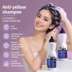 Private Label OEM Sulfate Free Anti Brass No Yellow Toner Treatment Professional Salon Biotin Collagen Purple Silver Shampoo