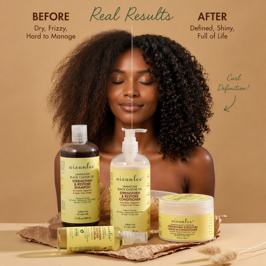 Private Label OEM Shea Butter Peppermint Strengthen & Restore for 4C Hair Growth Sulfate Free Jamaican Black Castor Oil Shampoo