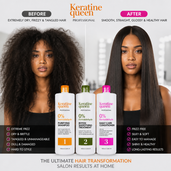 Keratine queen 0% Formaldehyde Brazilian Keratin Hair Straightening Treatment