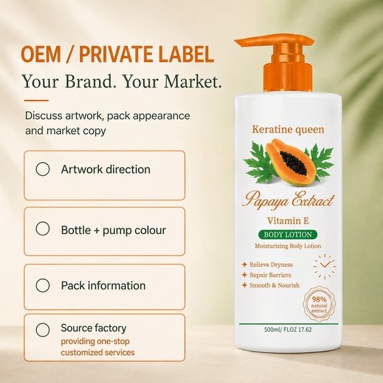 Privite label Keratine Brand Moisturizing Papaya Body lotion