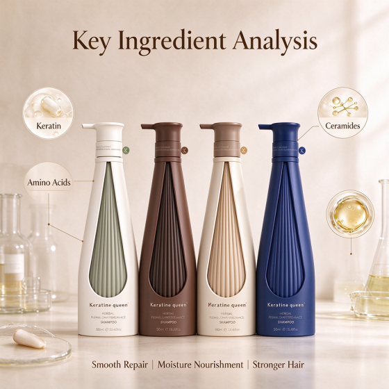Wholesale Keratin Queen Herbal Anti Breakage Hydrolyzed Keratin Repair Damaged Hair Smooth Shampoo and Conditioner