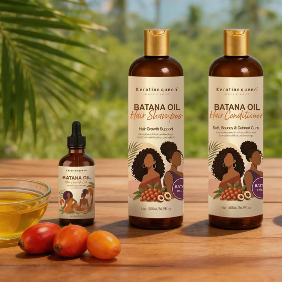 Private Label Keratine queen Organic Batana Hair Growth Oil for hair in Ethiopia