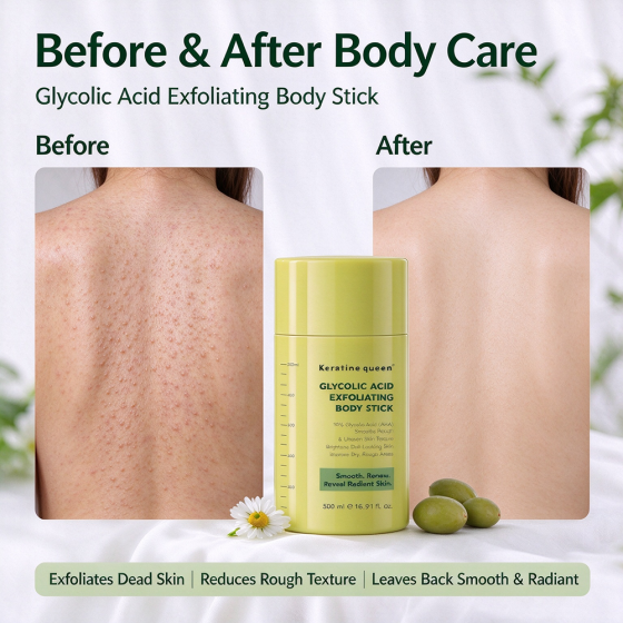 Private Label 10% Glycolic Acid Exfoliating Body Stick Smooth Bumpy Back Bulk Body Scrub