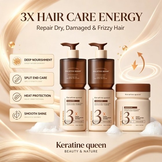 Private Label 3X Protein Hair Care Set Shampoo Conditioner Mask Oil With Keratin & Collagen for Damaged Hair