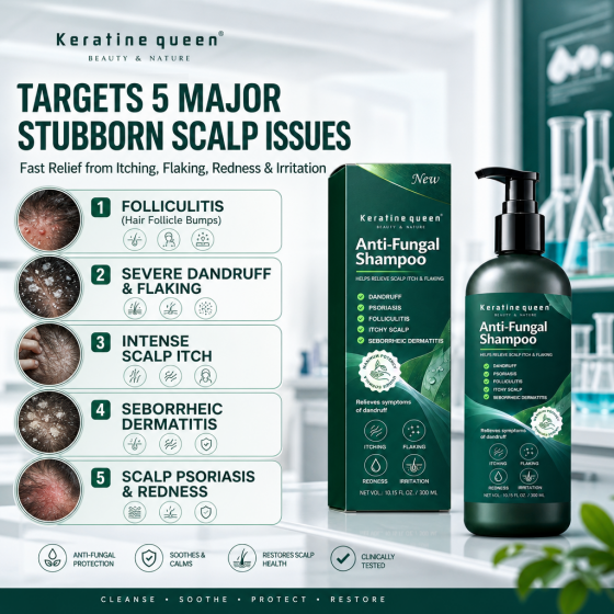 Private Label Balanced Antifungal Shampoo keratine queen shampoo